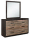 Miter Mirror in Rustin Mahogany & Dark Ebony 1762-6 - Home Discount Furniture - NJ-linden