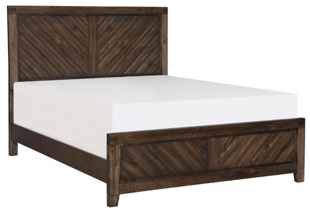 Parnell Queen Panel Bed in Rustic Cherry 1648-1* - Home Discount Furniture - NJ-linden