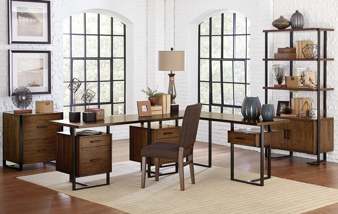 Sedley Writing Desk with Two Cabinets in Walnut 5415RF-15* - Home Discount Furniture - NJ-linden