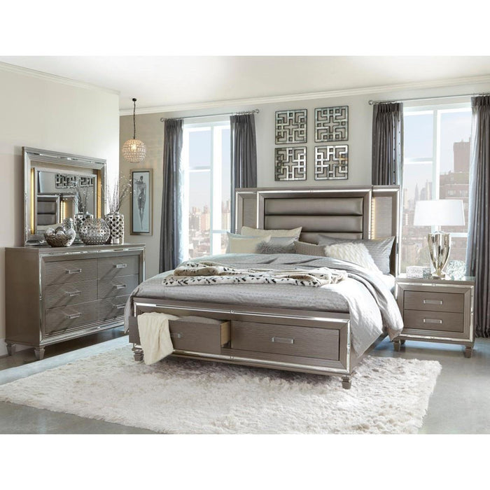 Tamsin King Upholstered Storage Bed in Silver Grey Metallic 1616K-1EK* - Home Discount Furniture - NJ-linden