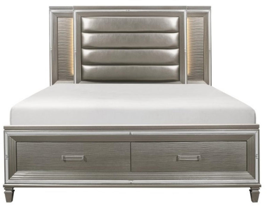 Homelegance Tamsin Queen Upholstered Storage Bed in Silver Grey Metallic 1616-1* image