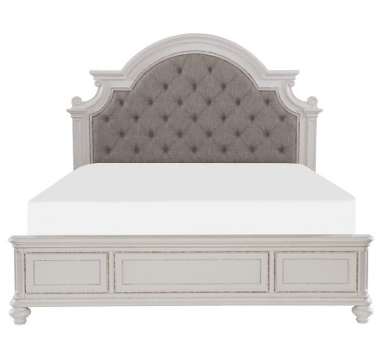 Homelegance Baylesford Queen Upholstered Panel Bed in Antique White 1624W-1* image