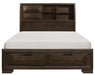 Chesky Queen Bookcase Bed with Footboard Storage in Warm Espresso 1753-1* image