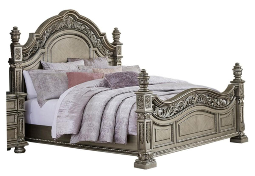 Catalonia Queen Poster Bed in Platinum Gold 1824PG-1* image