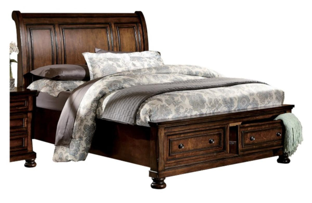 Cumberland King Sleigh Platform Bed with Footboard Storage in Brown Cherry 2159K-1EK* image