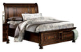 Cumberland Queen Sleigh Platform Bed with Footboard Storage in Brown Cherry 2159-1* image
