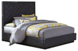 Larchmont Queen Upholstered Platform Bed in Charcoal 5424-1* image