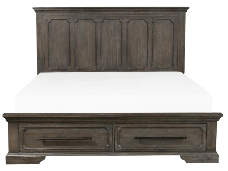 Homelegance Taulon Queen Platform Bed with Footboard Storage in Dark Oak 5438-1* image