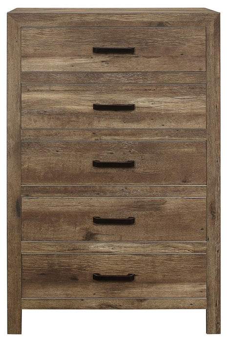 Homelegance Furniture Mandan 5 Drawer Chest in Weathered Pine 1910-9 image