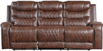 Homelegance Furniture Putnam Double Reclining Sofa with Drop-Down in Brown 9405BR-3 image